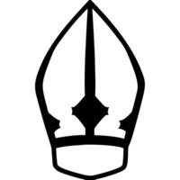 Black Stylized Bishop Hat Silhouette for Religious Event Design Concepts vector