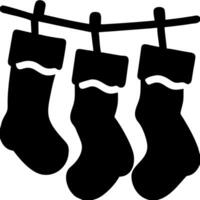 Christmas Holiday Stockings Hanging on a String Silhouette Design vector