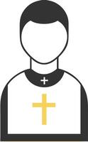 Christian Priest Religious Symbol Illustration Wearing Clerical Collar with Gold Cross vector
