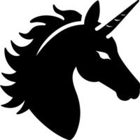 Black Unicorn Silhouette Fantasy Creature Artwork Design vector