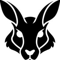 Bold Black Rabbit Head Silhouette Design for Art and Logo Creation vector
