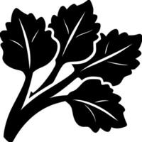 negro silueta de hoja rama ideal para naturaleza diseños vector