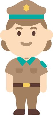 Cute Police Officer Character Illustrative Design for Educational Media and Graphics