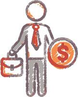 Businessman with Briefcase and Dollar Sign Symbol Illustration vector