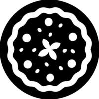 Black and White Decorative Cookie with Floral Design Illustration vector