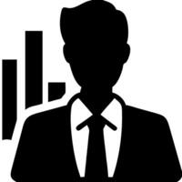 Business Professional Silhouette with Bar Graph for Corporate Success Concepts vector