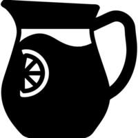 Black Silhouette Lemonade Pitcher with Lemon Slice Illustration vector