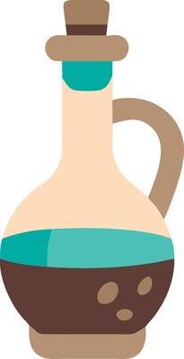 Antique Glass Bottle with Handle Vintage Potion Container Illustration