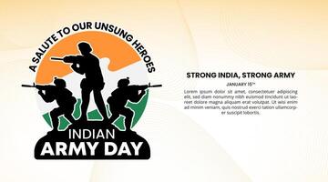 Indian Army Day background with silhouettes of soldiers vector
