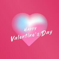 A soft, glowing heart is the central focus, with pastel gradients of pink, blue, and white. with text Happy Valentine Day is prominently displayed in a modern, casual font. vector