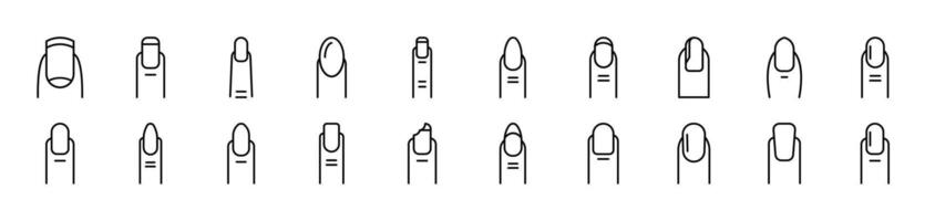 Nail Bundle of Thin Icons. Editable Stroke. Suitable for Web Sites, Books, Cards, Apps vector