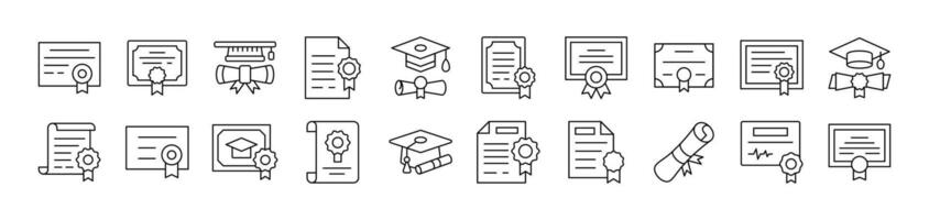 Collection of Signs of Diploma and Certificate for apps, web sites, banners, infographics and other types of design vector