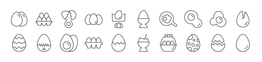 Collection of Signs of Various Eggs Drawn with Thin Line for apps, web sites, banners, infographics and other types of design vector