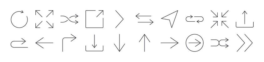 Arrows Up, Down, Right and Left Simple Icon Collection. Editable Stroke. Perfect for Infographics, Articles, Books, Flyers, Banners vector