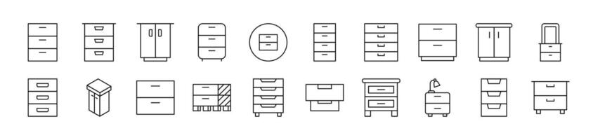 Closet Bundle of Thin Icons. Editable Stroke. Suitable for Web Sites, Books, Cards, Apps vector