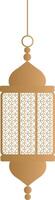 Islamic lamp of golden color with openwork pattern. vector