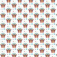 Seamless repeating pattern of carnival masks. vector