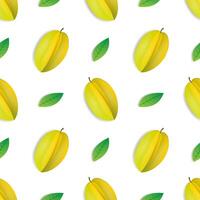 Seamless pattern design of yellow fruits vector