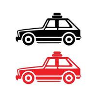 Car illustration, silhouette black and white color versions vector