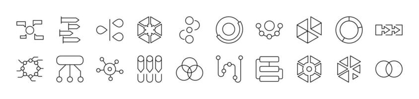 Hierarchy Collection of Thin Icons. Editable Stroke. Suitable for Web Sites, Books, Cards, Apps vector