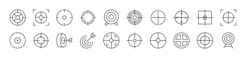 Sniper Target and Aim Related Picture Collection. Editable Stroke. Perfect for Infographics, Articles, Books, Flyers, Banners vector