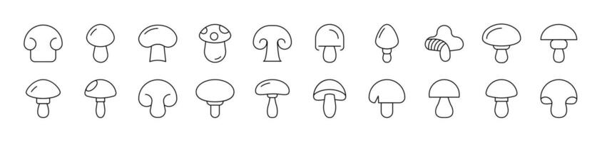 Mushroom Related Line Icons for Web Sites, Books, Cards, Apps. Editable Stroke. Suitable for Web Sites, Books, Cards, Apps vector