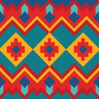 a colorful tribal pattern with geometric shapes vector