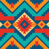 a colorful southwestern style pattern with geometric shapes vector