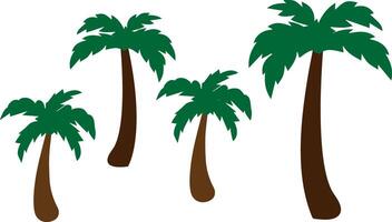 Set of Palm and Coconut trees vector