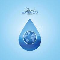 World Water Day - abstract waterdrop concept. Save the water concept background vector