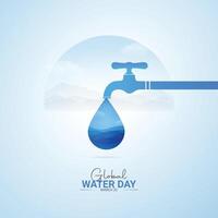 World water day. Save water illustration for social media post design vector