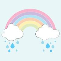 Cloud with rainbow icon . Rainbow with clouds icon isolated on white background. illustration vector