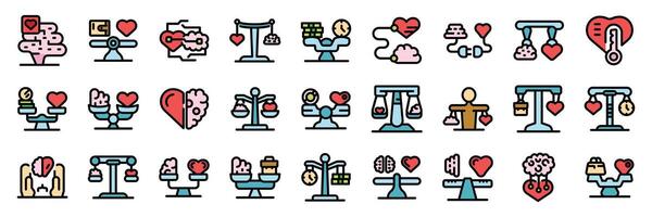 Work life balance icons showing harmony between professional and personal life vector