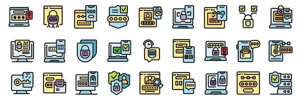 Two factor authentication protecting user data and access with secure login and password management vector