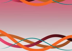 Abstract flowing curves, vibrant colors, and a pink gradient background vector