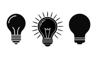 Three Lightbulb Icons silhouette of Idea Generation vector