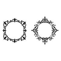 Elegant Black and White Ornate Circular and Square Frames vector