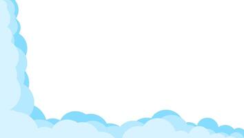 Template border with clouds. Shapes of white semicircular clouds. Simple cartoon paper cutout design. illustration for design vector