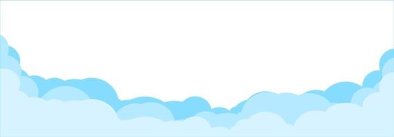 Boundary with clouds. Shapes of white clouds. Simple cartoon design. illustration for web design. vector