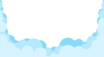 Template border with clouds. Shapes of white semicircular clouds. Simple cartoon design. illustration for web design. vector