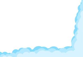 Template border with clouds. Shapes of white semicircular clouds. Simple cartoon paper cutout design. illustration for web design vector