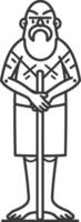 A cartoon man with a stick in his hand vector