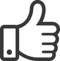 A thumbs up icon on a white background vector