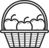 Basket of apples illustration vector
