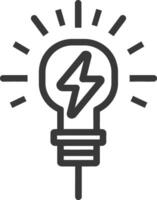 Light bulb icon with a lightning bolt vector
