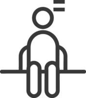 A person sitting on a bench with an equal sign vector