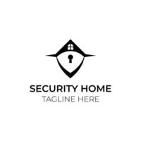 Creative minimal security home Logo design template vector