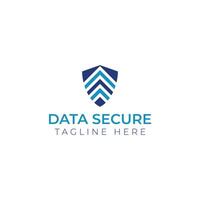 Creative minimal data secure Logo design template vector