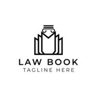 Creative minimal law book Logo design template vector