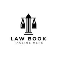 Creative minimal law book Logo design template vector